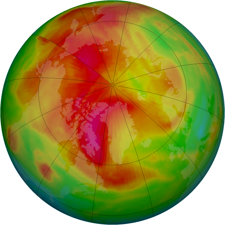 Arctic ozone map for 01 April 1998